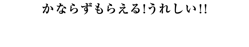 必ずもらえる嬉しいご成約プレゼント